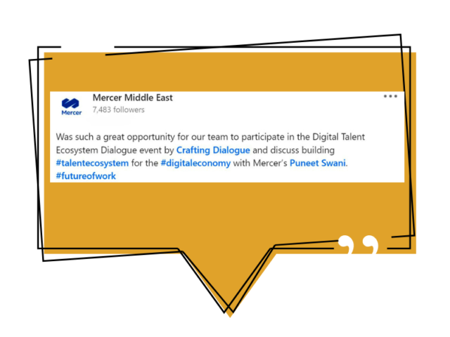 Mercer Middle East Testimonial for Crafting Dialogue